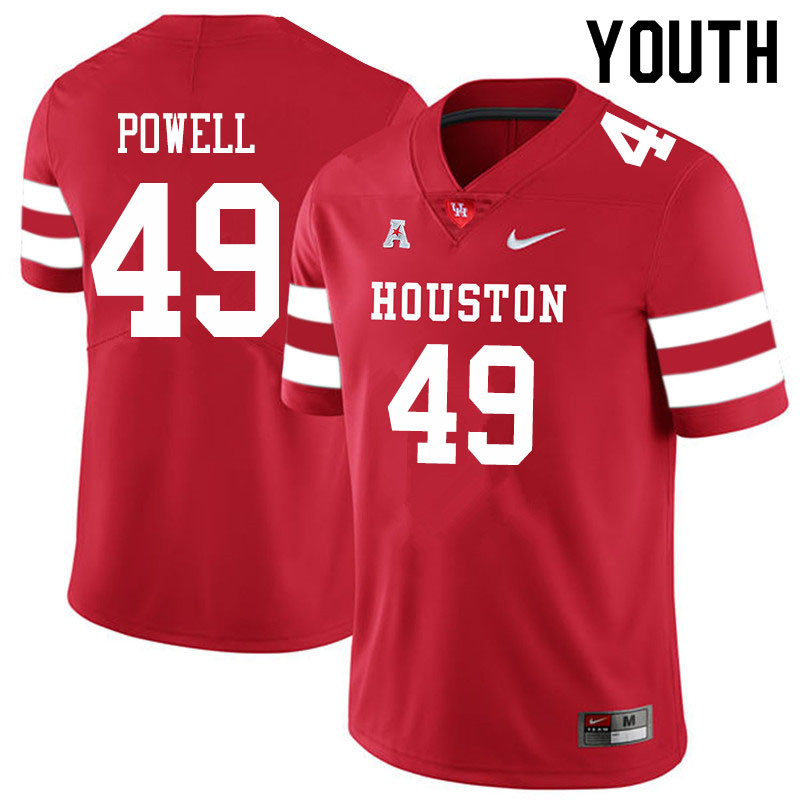 Youth #49 Keandre Powell Houston Cougars College Football Jerseys Sale-Red